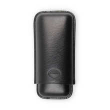 Load image into Gallery viewer, Cigar case. Oscaria black leather. 2 cigar. Medium size