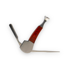 Load image into Gallery viewer, Mahogany two end iron smoke knife pipe tool